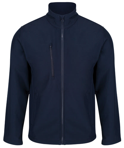 Tryck din logga på Softshelljackor från Regatta Professional - Anpassa Ablaze 3-lagers tryckbar softshell i färgen Marinblå för företag, föreningar och privatpersoner