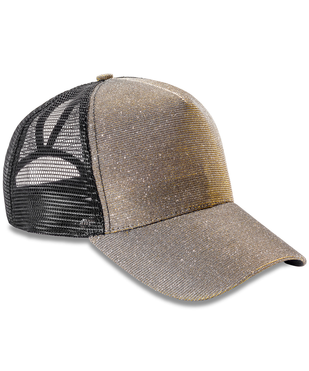 Tryck din logga på Kepsar från Result Headwear - Anpassa (RC90X) Core New York mössa med glitter i färgen Guld One Size för företag, föreningar och privatpersoner