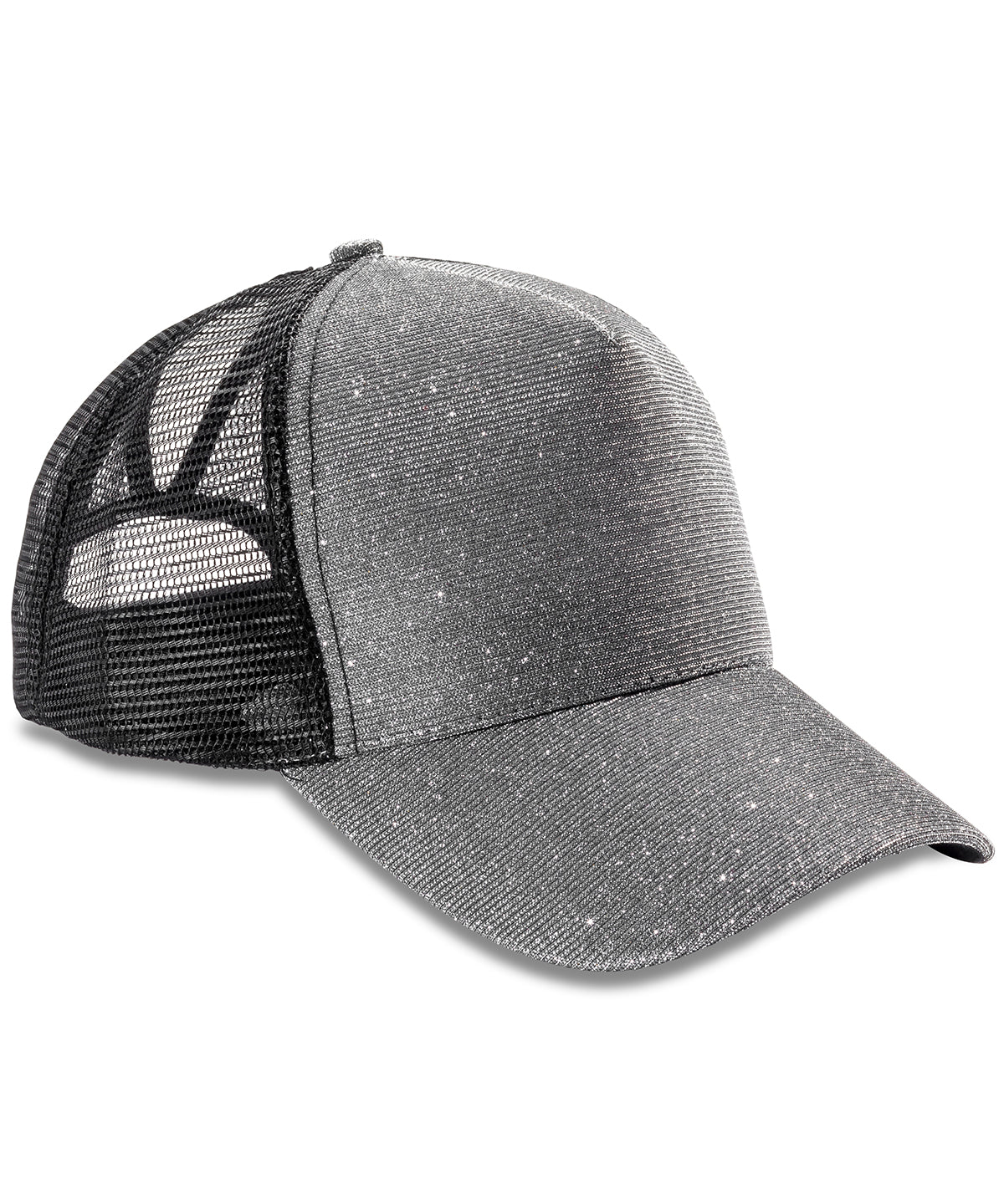 Tryck din logga på Kepsar från Result Headwear - Anpassa (RC90X) Core New York mössa med glitter i färgen Silver One Size för företag, föreningar och privatpersoner