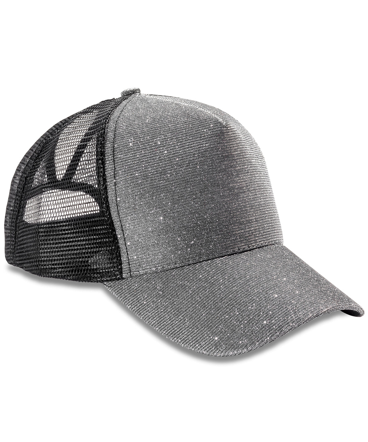 Tryck din logga på Kepsar från Result Headwear - Anpassa Core New York mössa med glitter i färgen Silver One Size för företag, föreningar och privatpersoner
