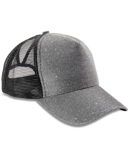 Tryck din logga på Kepsar från Result Headwear - Anpassa Core New York mössa med glitter i färgen Silver One Size för företag, föreningar och privatpersoner