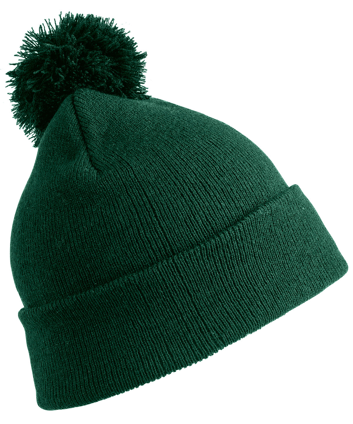 Tryck din logga på Mössor från Result Winter Essentials - Anpassa (RC28J) Junior pom pom-mössa i färgen Djup grön One Size för företag, föreningar och privatpersoner