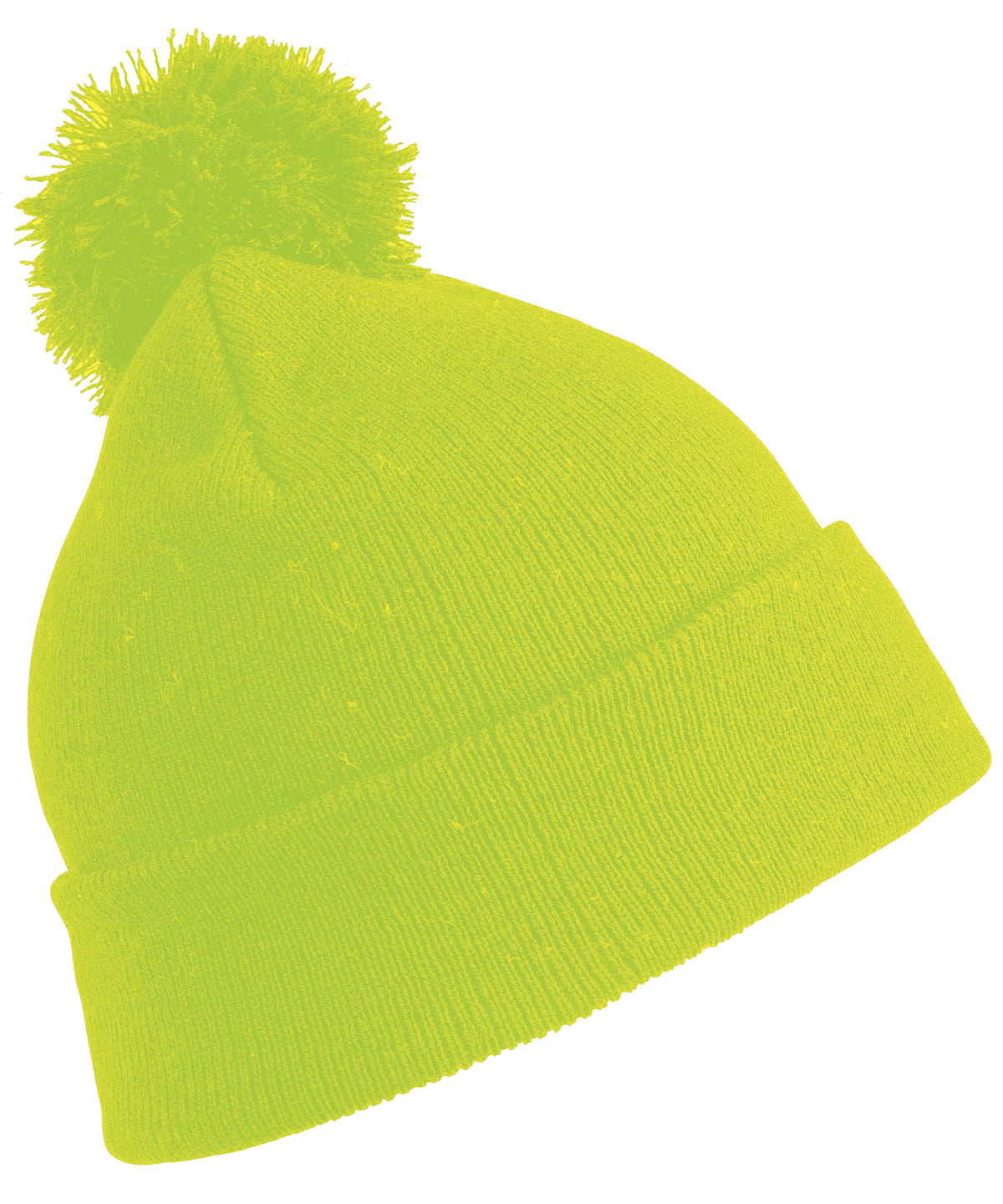 Tryck din logga på Mössor från Result Winter Essentials - Anpassa (RC28J) Junior pom pom-mössa i färgen Neon gul One Size för företag, föreningar och privatpersoner