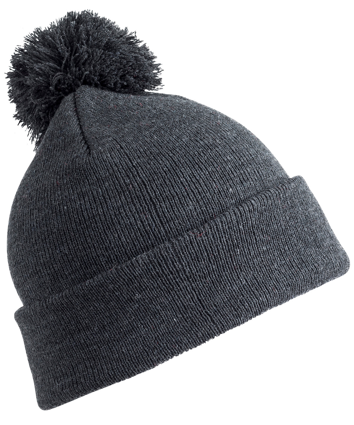 Tryck din logga på Mössor från Result Winter Essentials - Anpassa (RC28J) Junior pom pom-mössa i färgen Mörkgrå One Size för företag, föreningar och privatpersoner