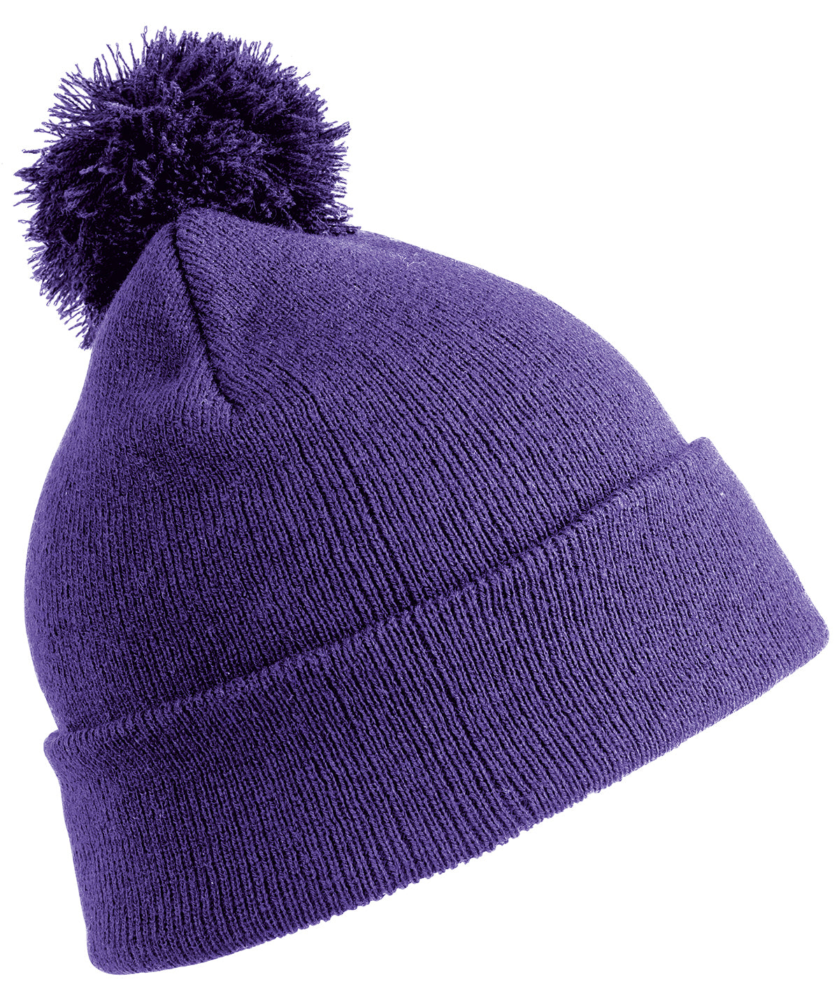 Tryck din logga på Mössor från Result Winter Essentials - Anpassa (RC28J) Junior pom pom-mössa i färgen Mellanlila One Size för företag, föreningar och privatpersoner