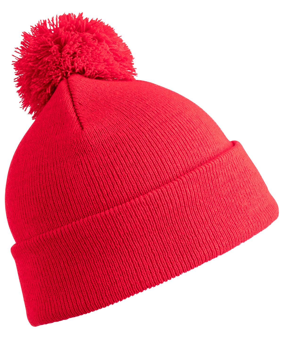 Tryck din logga på Mössor från Result Winter Essentials - Anpassa (RC28J) Junior pom pom-mössa i färgen Mellan röd One Size för företag, föreningar och privatpersoner