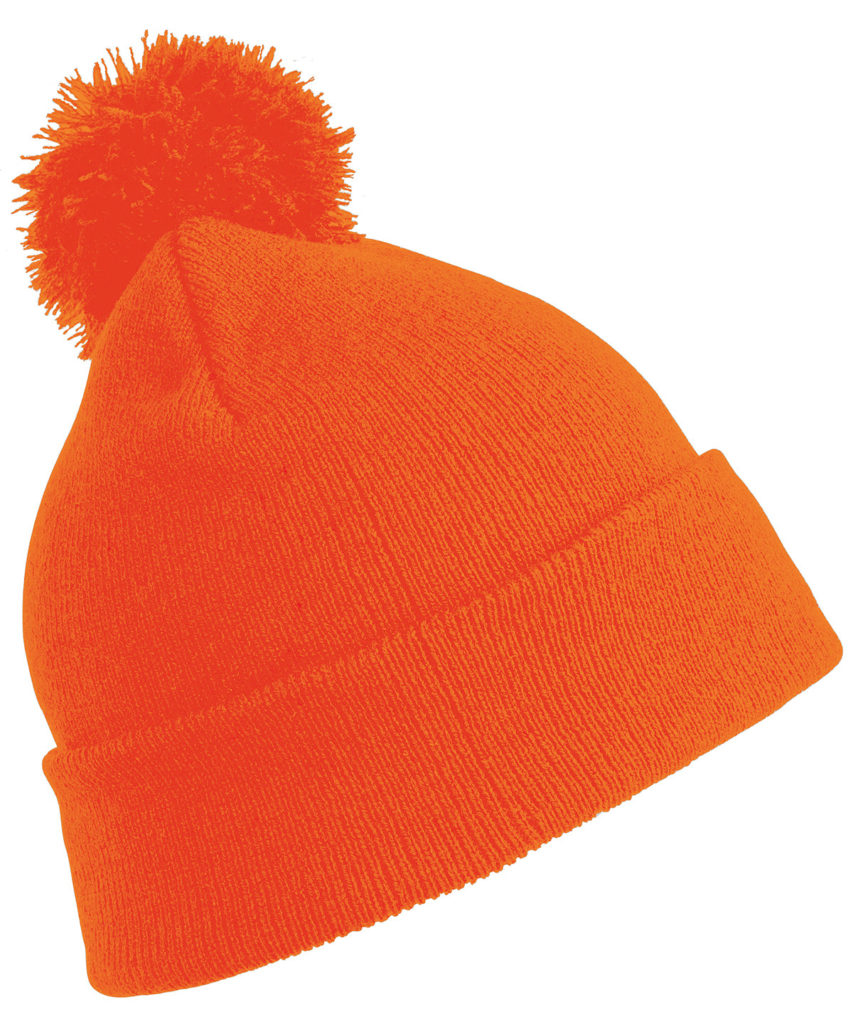 Tryck din logga på Mössor från Result Winter Essentials - Anpassa Pom pom-mössa i färgen Neon orange One Size för företag, föreningar och privatpersoner