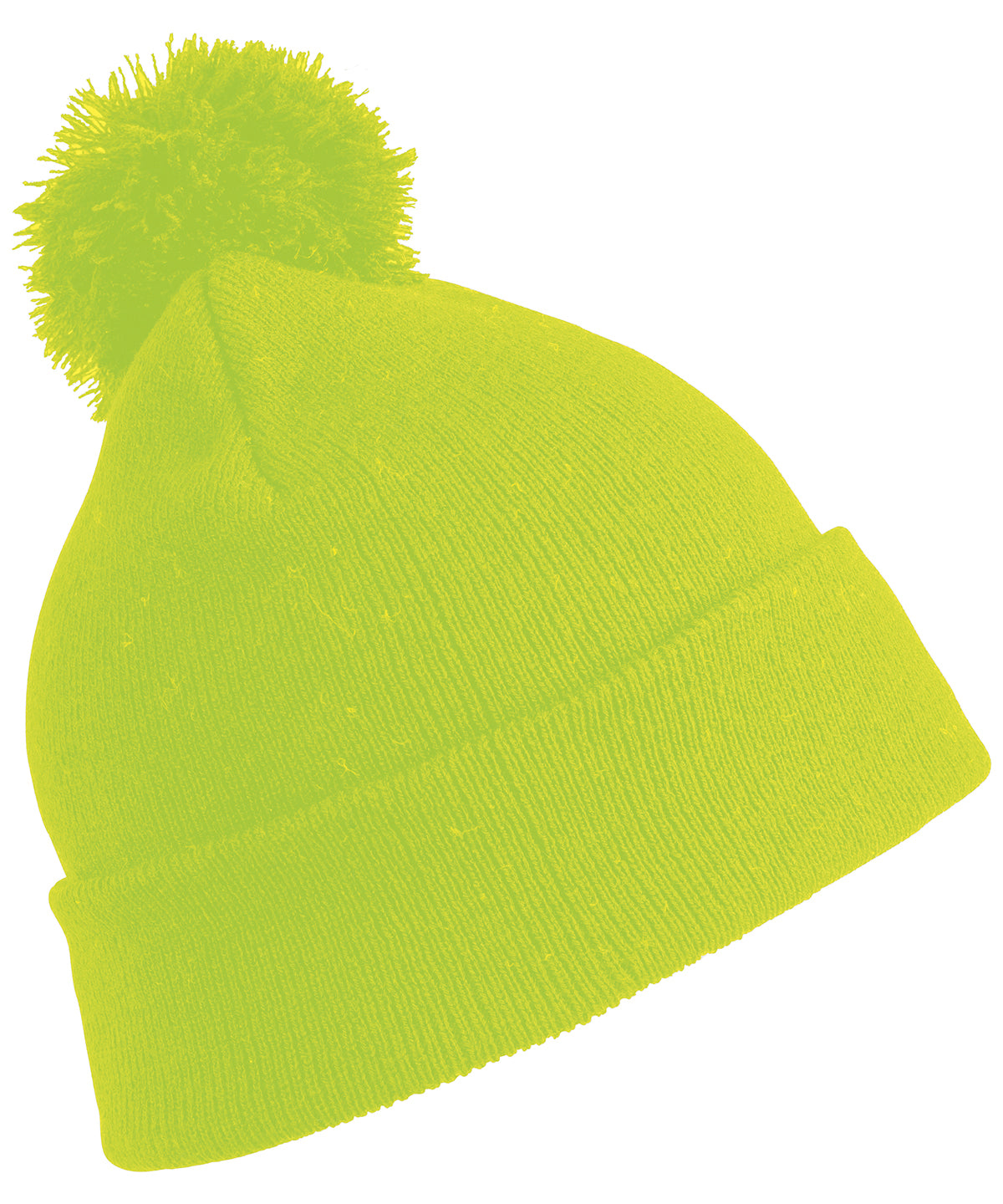 Tryck din logga på Mössor från Result Winter Essentials - Anpassa Pom pom-mössa i färgen Neon gul One Size för företag, föreningar och privatpersoner