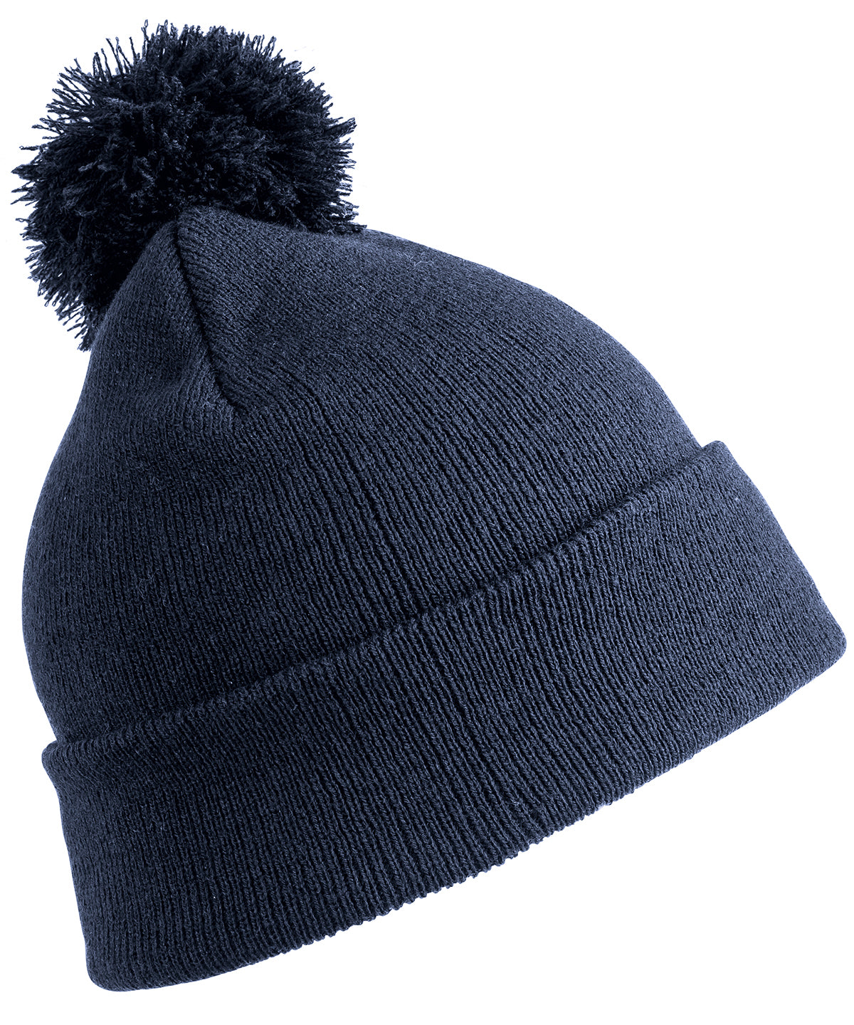 Tryck din logga på Mössor från Result Winter Essentials - Anpassa Pom pom-mössa i färgen Marinblå One Size för företag, föreningar och privatpersoner