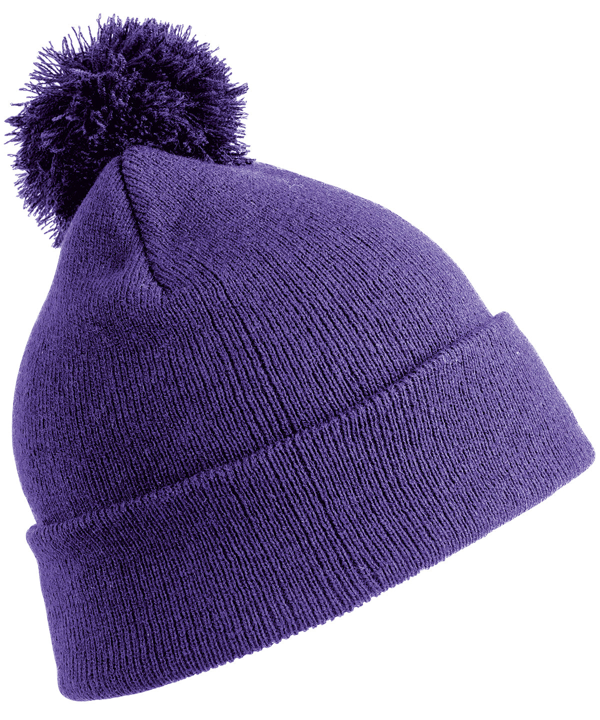 Tryck din logga på Mössor från Result Winter Essentials - Anpassa (RC28X) Pom pom-mössa i färgen Mellanlila One Size för företag, föreningar och privatpersoner