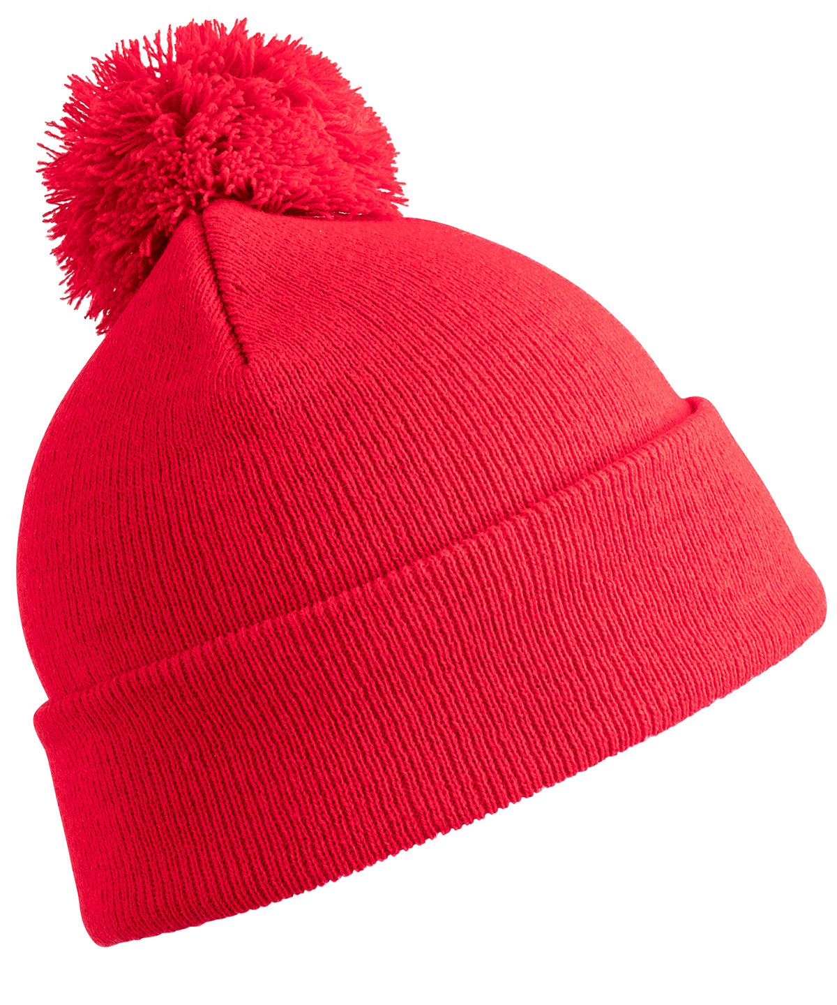 Tryck din logga på Mössor från Result Winter Essentials - Anpassa (RC28X) Pom pom-mössa i färgen Mellan röd One Size för företag, föreningar och privatpersoner