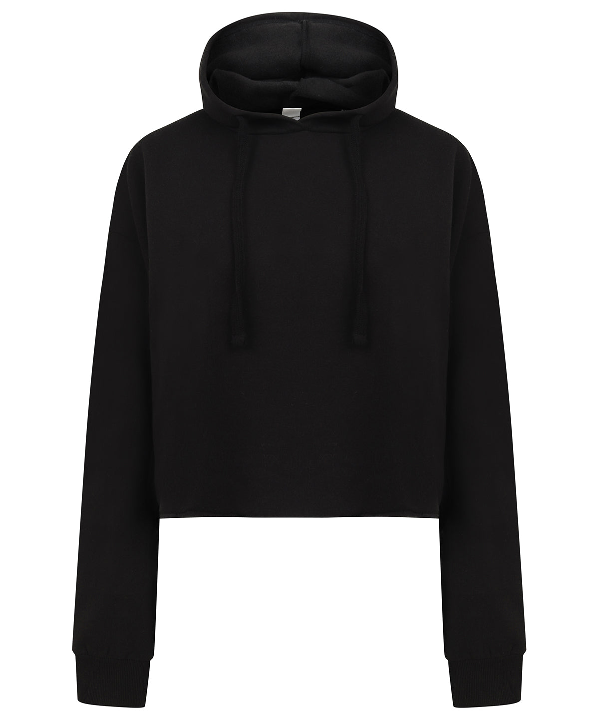 Tryck din logga på Hoodies från SF - Anpassa (SK516) Cropped slounge hoodie för damer i färgen Svart för företag, föreningar och privatpersoner