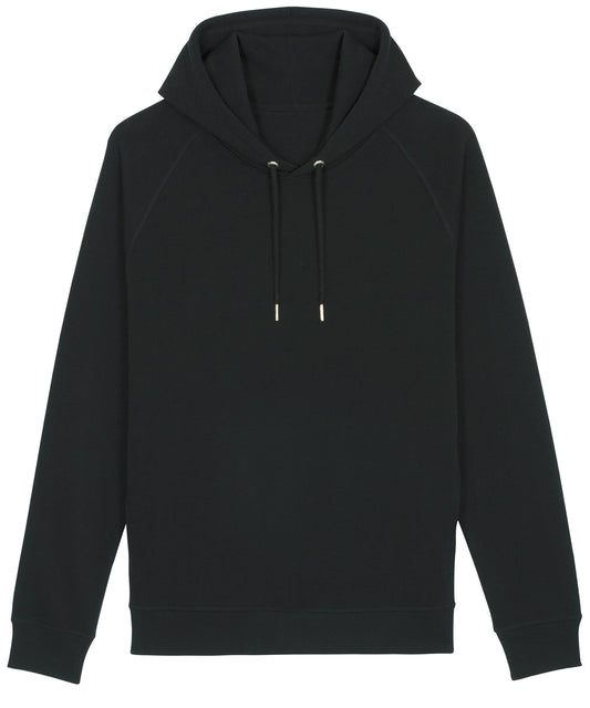 Tryck din logga på Hoodies från Stanley/Stella - Anpassa (SX066) Sider unisex huvtröja med sidoficka i färgen Svart för företag, föreningar och privatpersoner