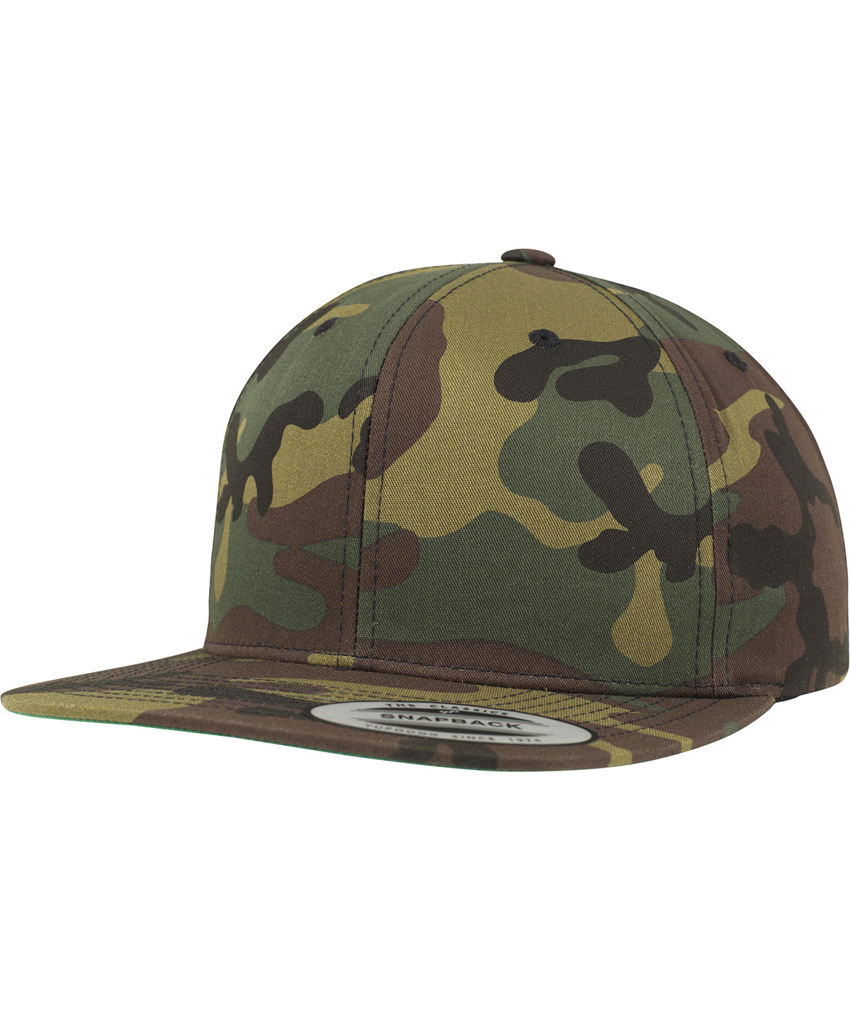 Tryck din logga på Kepsar från Flexfit by Yupoong - Anpassa (YP081) Camo klassisk snapback i färgen Kamouflage One Size för företag, föreningar och privatpersoner