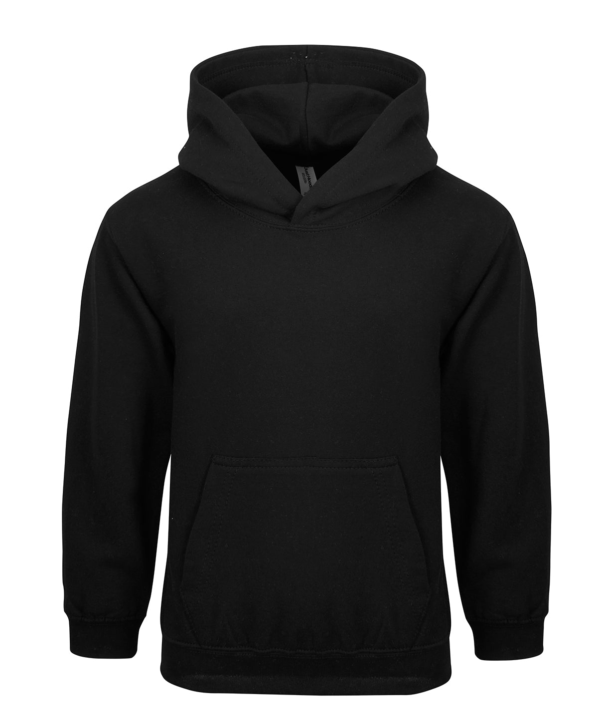 Tryck din logga på Hoodies från AWDis Just Hoods - Anpassa (2JH01J) Luvtröja för barn i färgen Svart för företag, föreningar och privatpersoner