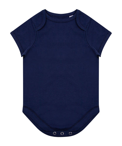 Tryck din logga på Bodys från Larkwood - Anpassa Ekologisk bodysuit i färgen Marinblå för företag, föreningar och privatpersoner