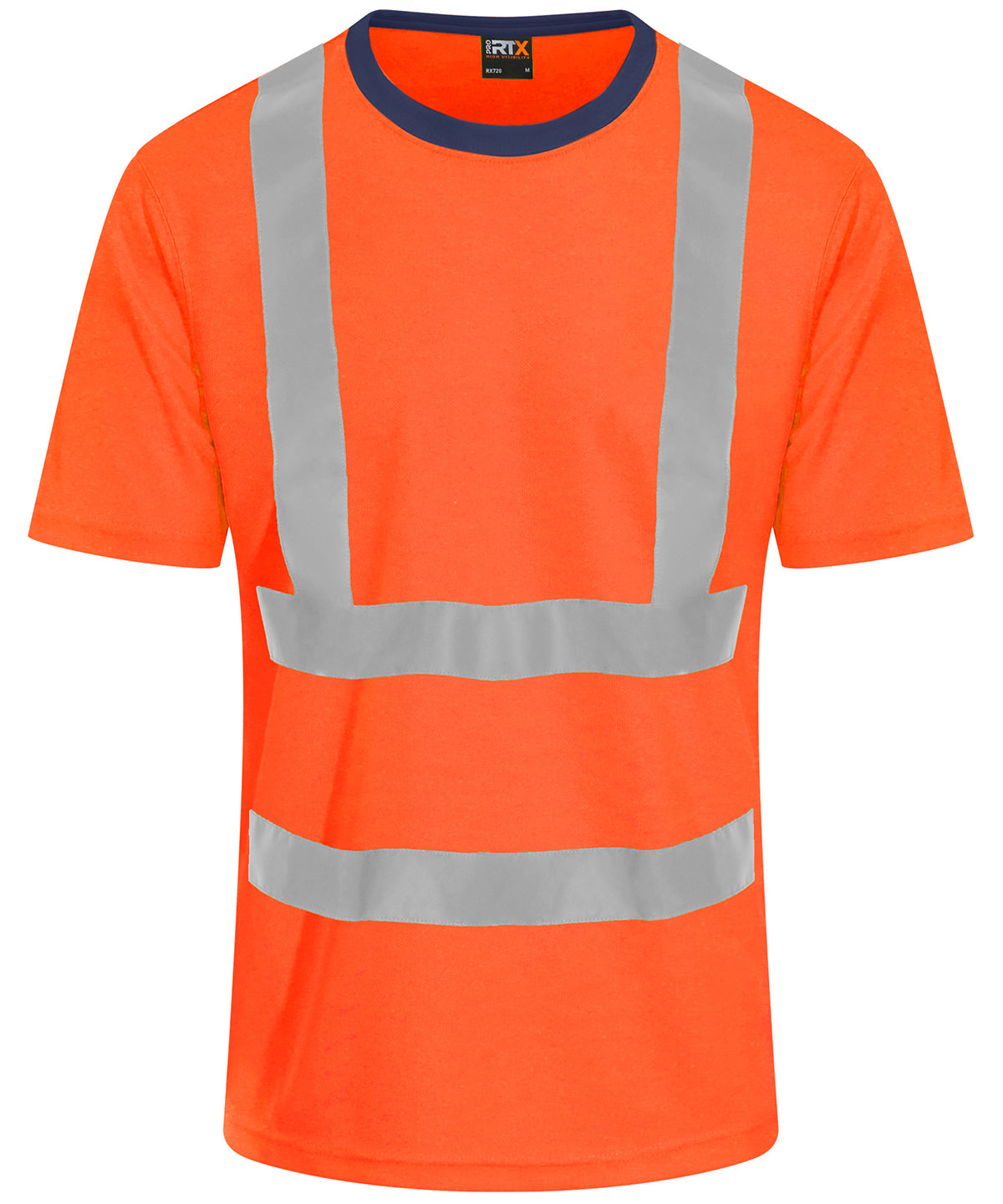 Tryck din logga på T-shirts från ProRTX High Visibility - Anpassa (RX720) T-shirt med hög synlighet i färgen Neon orange för företag, föreningar och privatpersoner