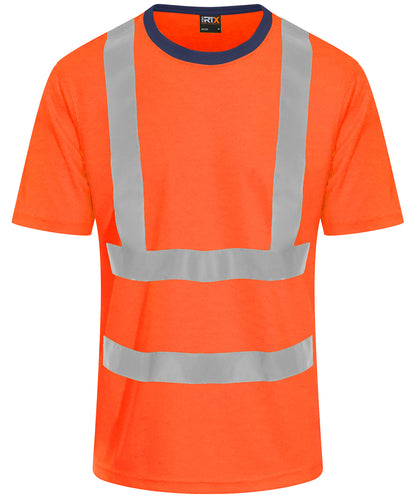 Tryck din logga på T-shirts från ProRTX High Visibility - Anpassa T-shirt med hög synlighet i färgen Neon orange för företag, föreningar och privatpersoner