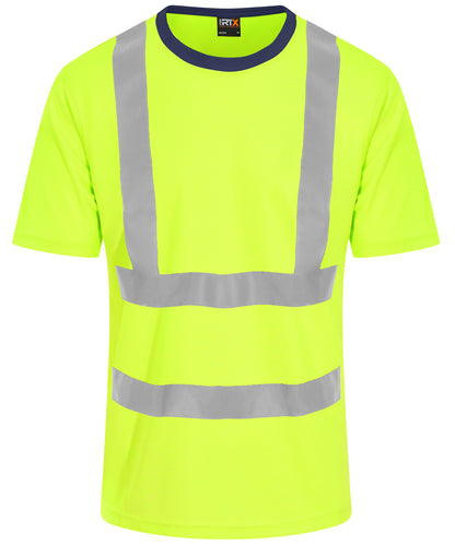 Tryck din logga på T-shirts från ProRTX High Visibility - Anpassa T-shirt med hög synlighet i färgen Neon gul för företag, föreningar och privatpersoner