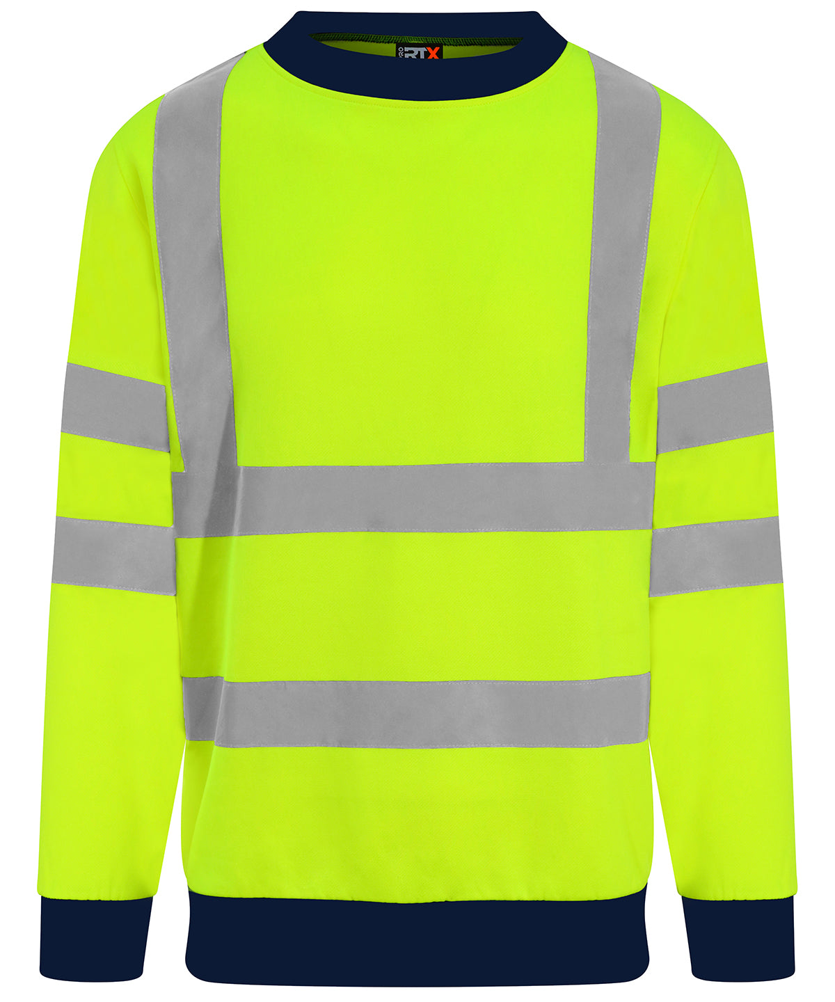 Tryck din logga på Sweatshirts från ProRTX High Visibility - Anpassa (RX730) Sweatshirt med hög synlighet i färgen Neon gul för företag, föreningar och privatpersoner