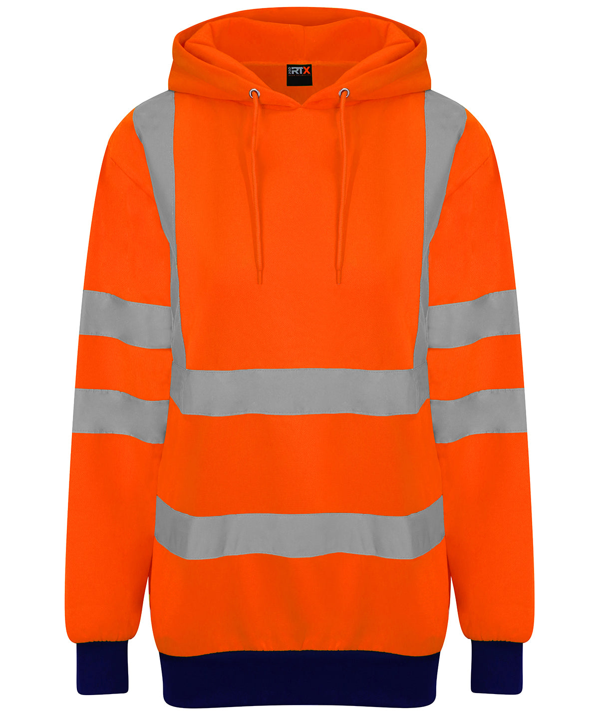 Tryck din logga på Hoodies från ProRTX High Visibility - Anpassa (RX740) Luvtröja med hög synlighet i färgen Neon orange för företag, föreningar och privatpersoner