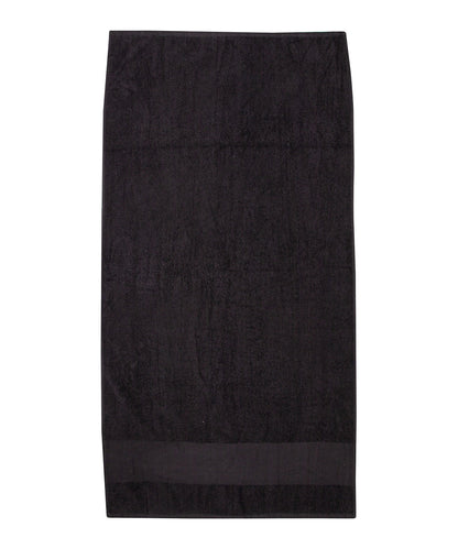 Tryck din logga på Handdukar från Towel City - Anpassa Handduk med tryckbar kant i färgen Svart One Size för företag, föreningar och privatpersoner