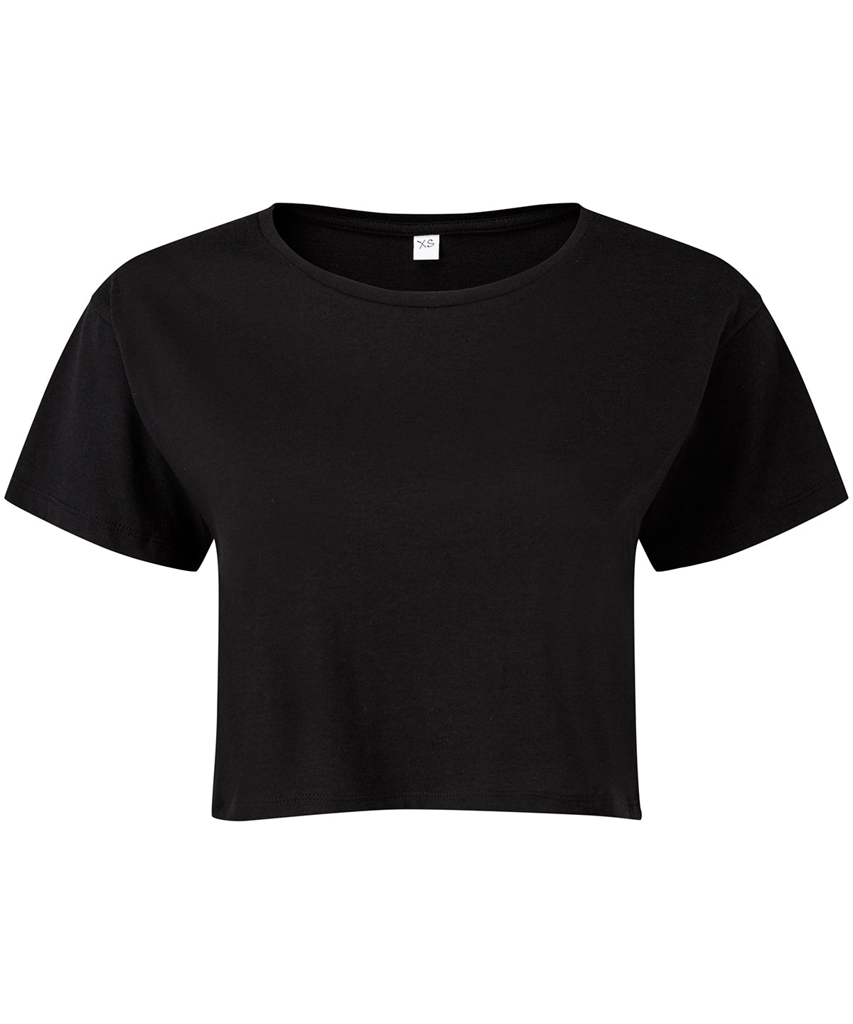 Tryck din logga på T-shirts från TriDri - Anpassa (TR019) TriDri crop top för damer i färgen Svart för företag, föreningar och privatpersoner