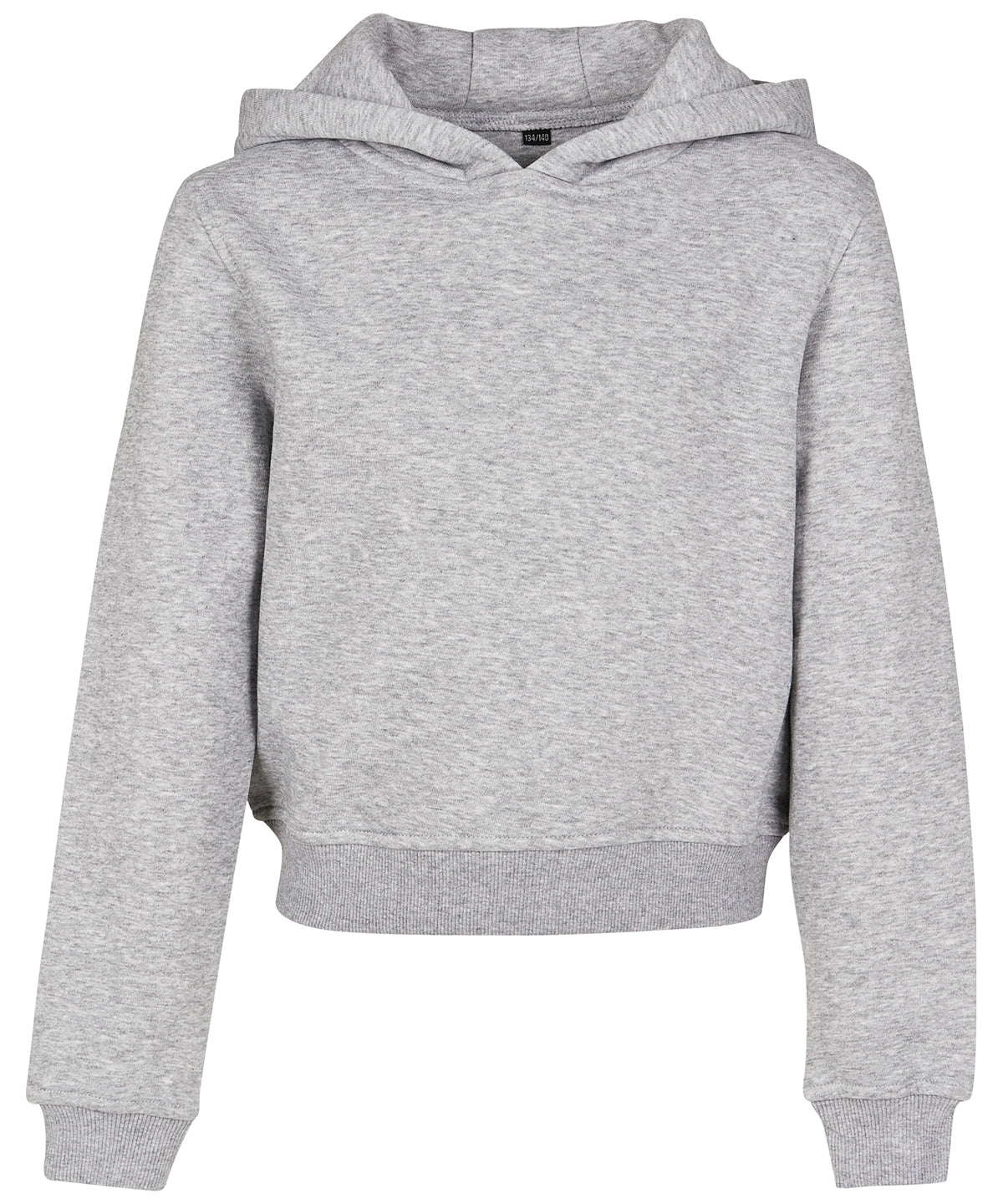 Tryck din logga på Hoodies från Build Your Brand - Anpassa (BY113) Cropped sweatshirt hoodie för flickor i färgen Ljunggrå för företag, föreningar och privatpersoner