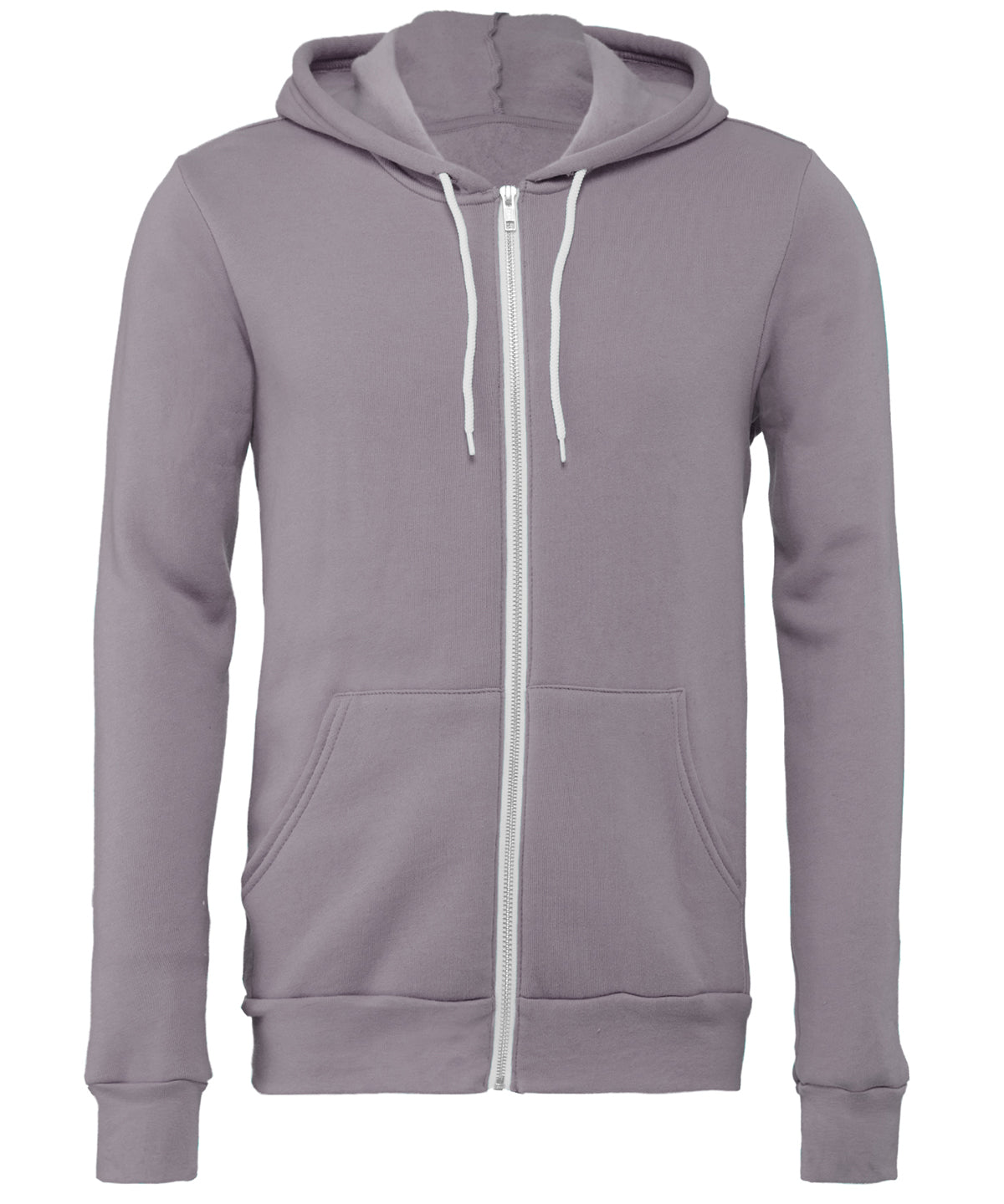 Tryck din logga på Hoodies från Bella Canvas - Anpassa (2BE106) Luvtröja med dragkedja i polycottonfleece för unisex i färgen Mellangrå för företag, föreningar och privatpersoner