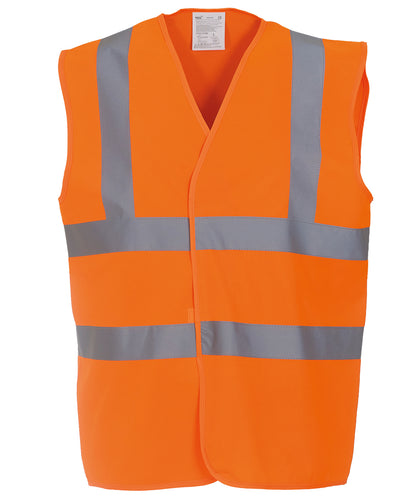 Tryck din logga på Skyddsvästar från Personal Protective Wear - Anpassa 2 meter högfärgsväst i färgen Mellan Orange för företag, föreningar och privatpersoner