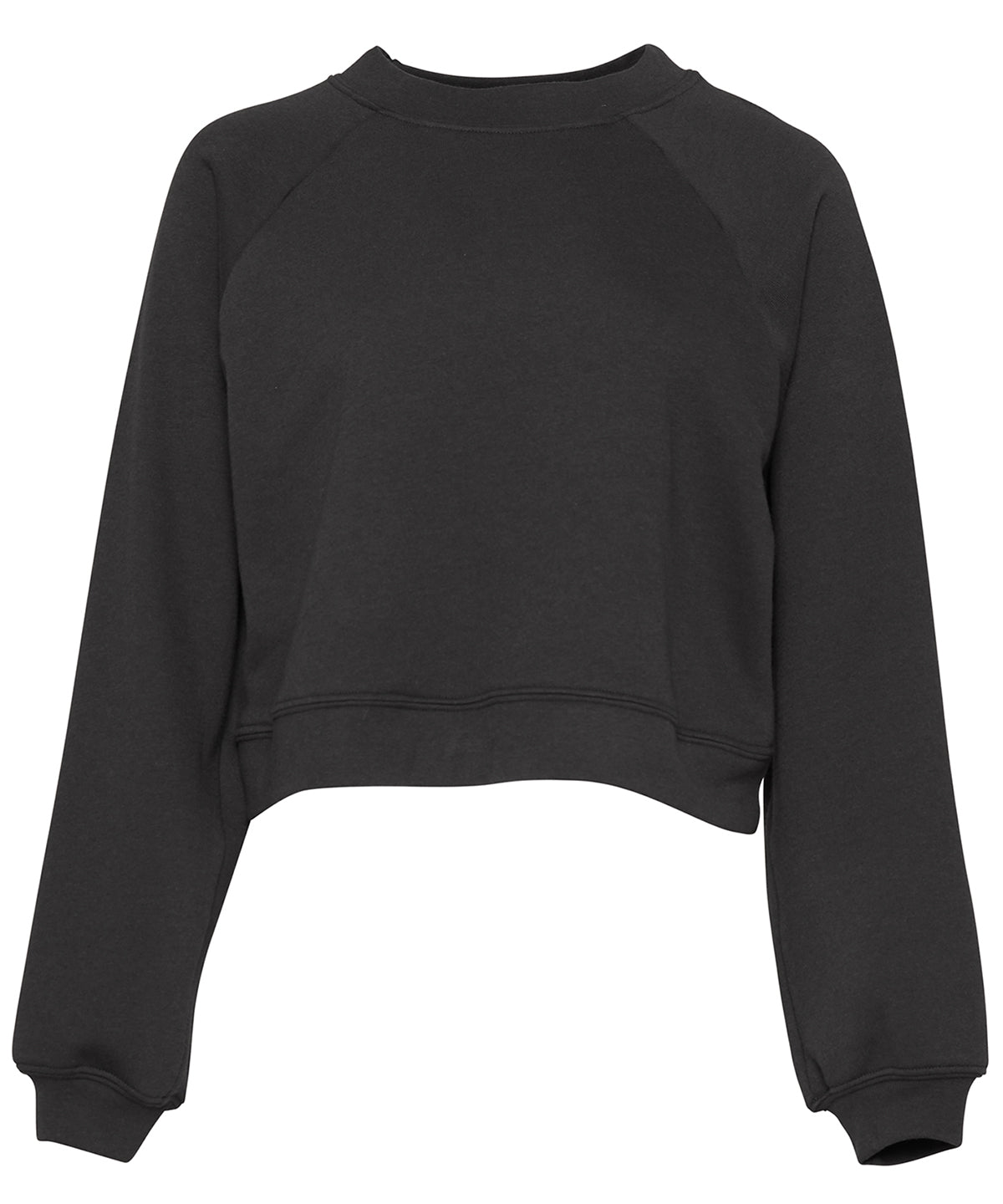 Tryck din logga på Sweatshirts från Bella Canvas - Anpassa (BE134) Fleece raglan pullover för damer i färgen Mörkgrå för företag, föreningar och privatpersoner