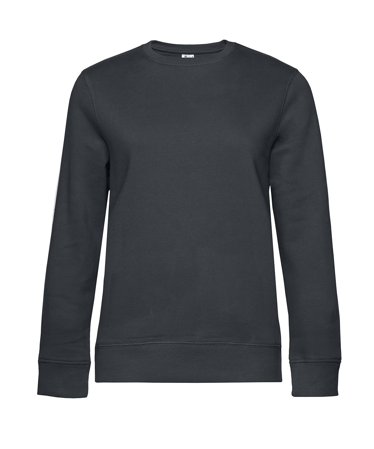 Tryck din logga på Sweatshirts från B&C Collection - Anpassa (B010F) B&C Queen halsringning i färgen Mörkgrå för företag, föreningar och privatpersoner