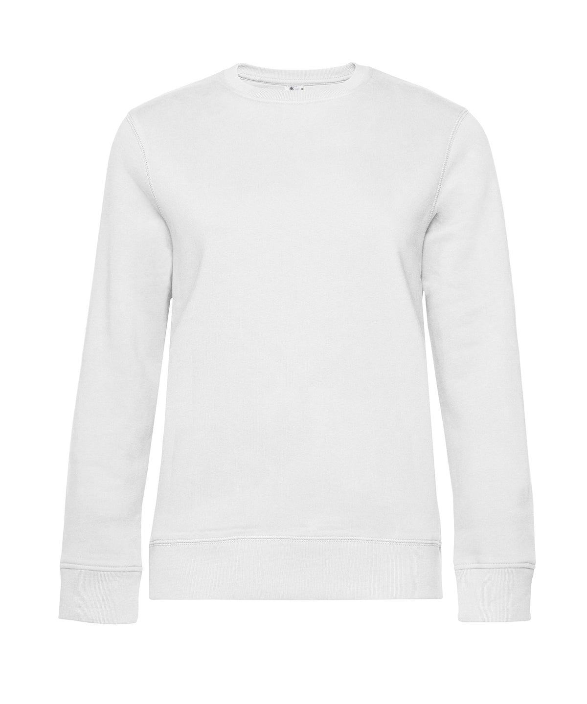 Tryck din logga på Sweatshirts från B&C Collection - Anpassa (B010F) B&C Queen halsringning i färgen Vit för företag, föreningar och privatpersoner