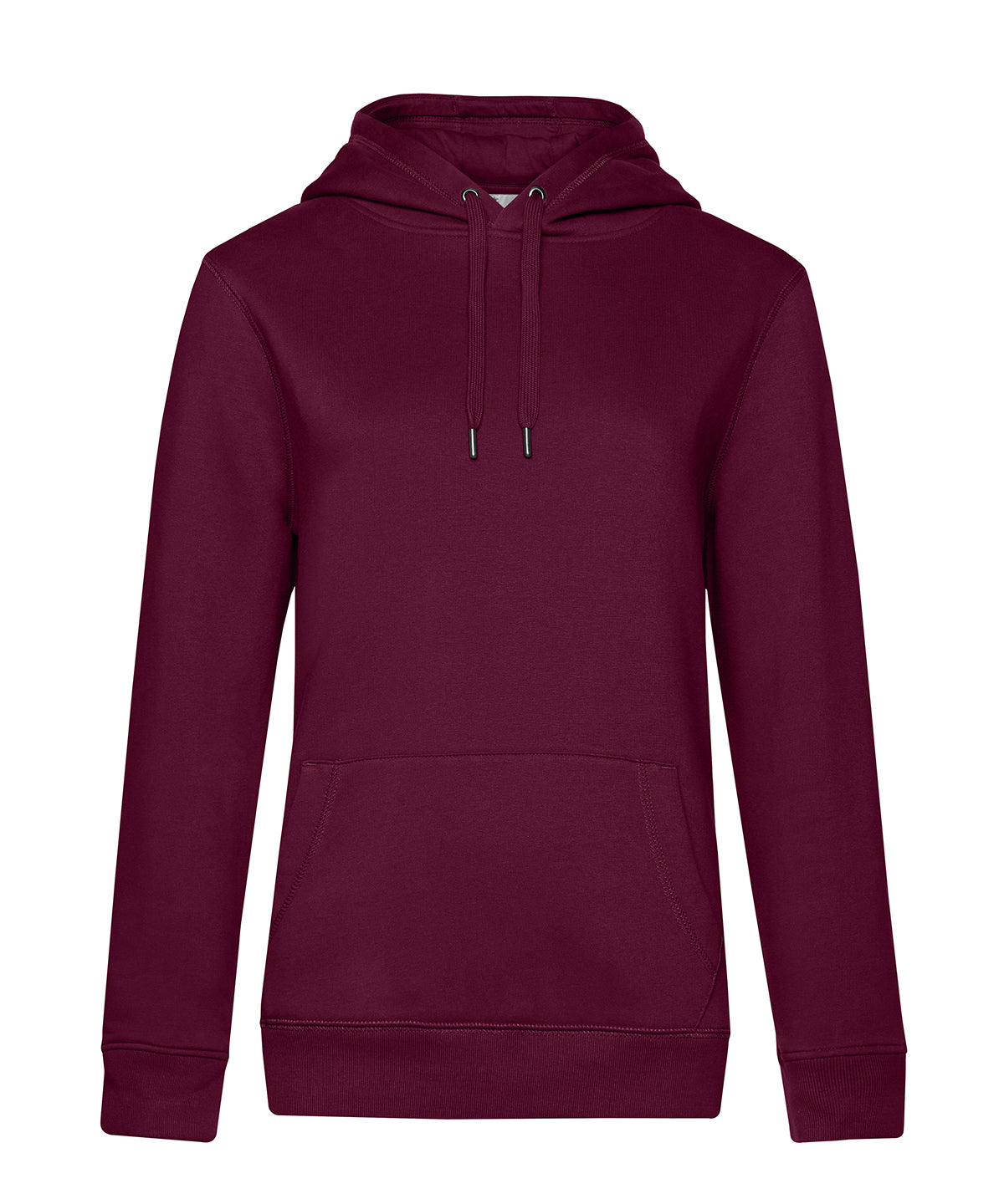 Tryck din logga på Hoodies från B&C Collection - Anpassa (B011F) B&C Queen huvtröja i färgen Mörkröd för företag, föreningar och privatpersoner