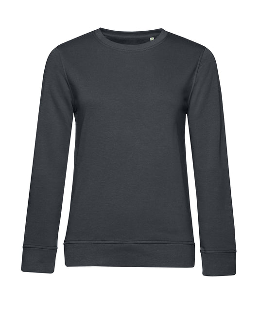 Tryck din logga på Sweatshirts från B&C Collection - Anpassa (B266F) B&C Inspire rund hals /Damer i färgen Mörkgrå för företag, föreningar och privatpersoner