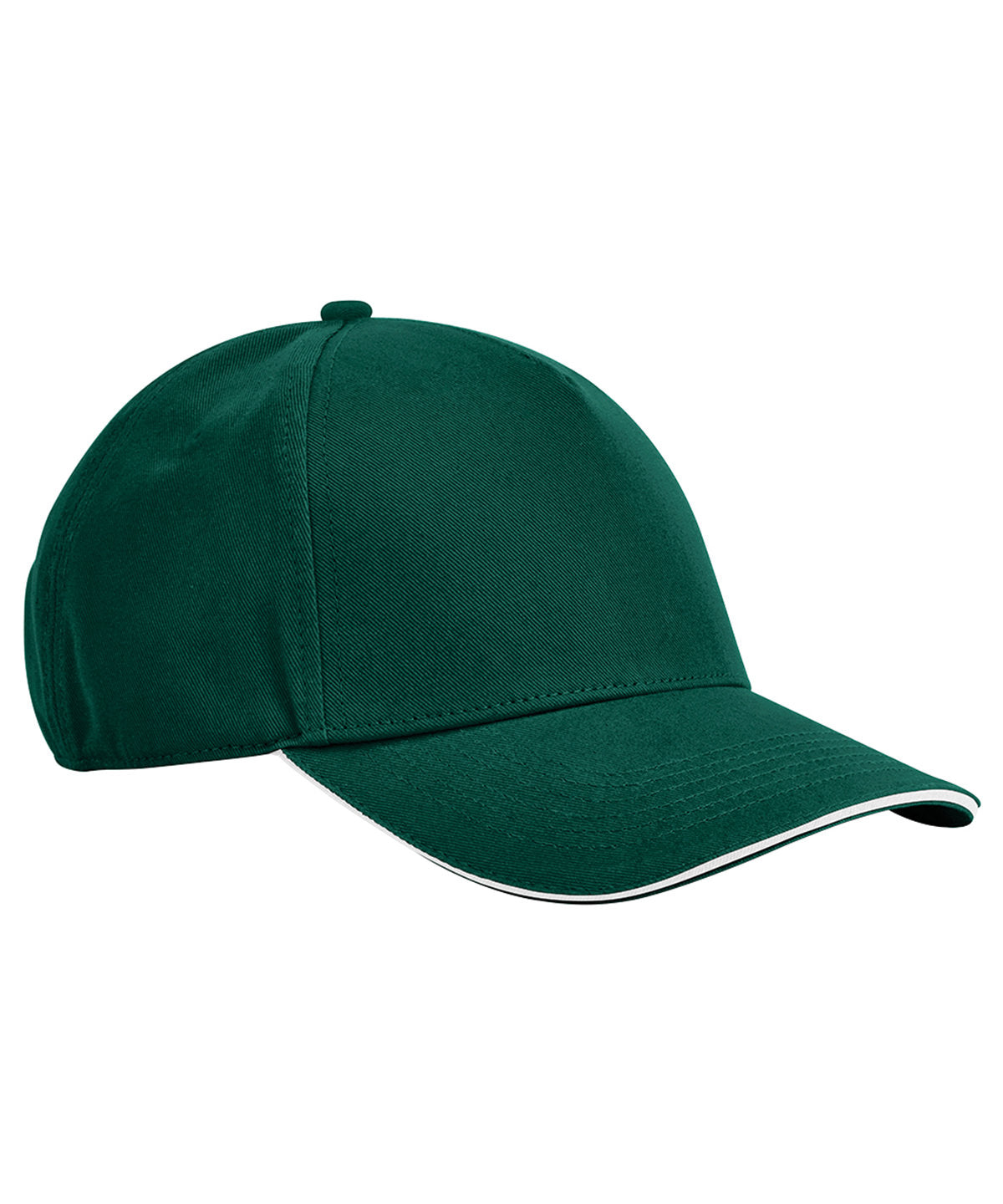 Tryck din logga på Kepsar från Beechfield - Anpassa (B825C) EarthAware klassisk 5-panel keps i ekologisk bomull med sandwichskärm i färgen Djup grön One Size för företag, föreningar och privatpersoner