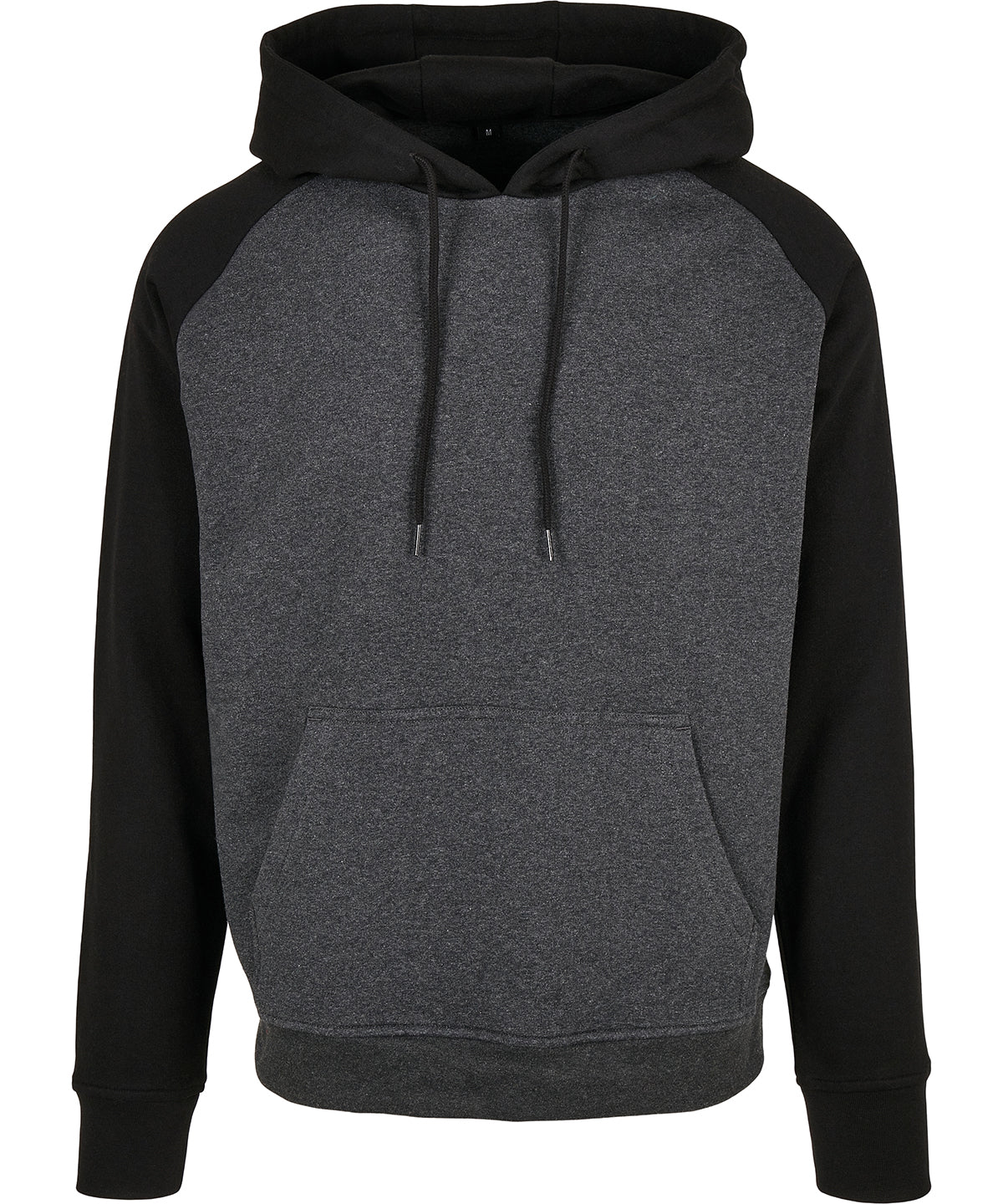 Tryck din logga på Hoodies från Build Your Brand Basic - Anpassa (BB005) Bas raglan hoodie i färgen Mörkgrå för företag, föreningar och privatpersoner