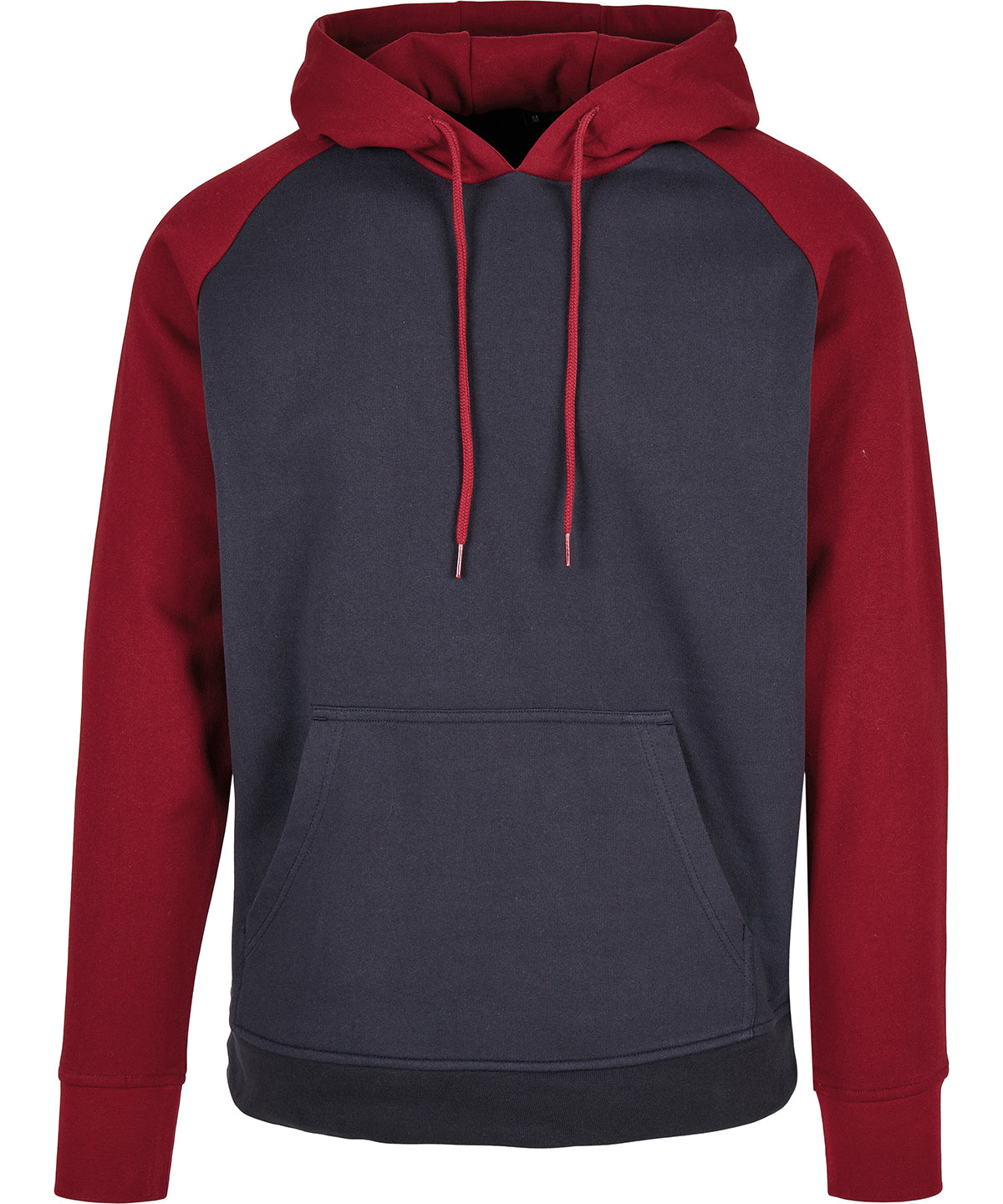 Tryck din logga på Hoodies från Build Your Brand Basic - Anpassa (BB005) Bas raglan hoodie i färgen Marinblå för företag, föreningar och privatpersoner