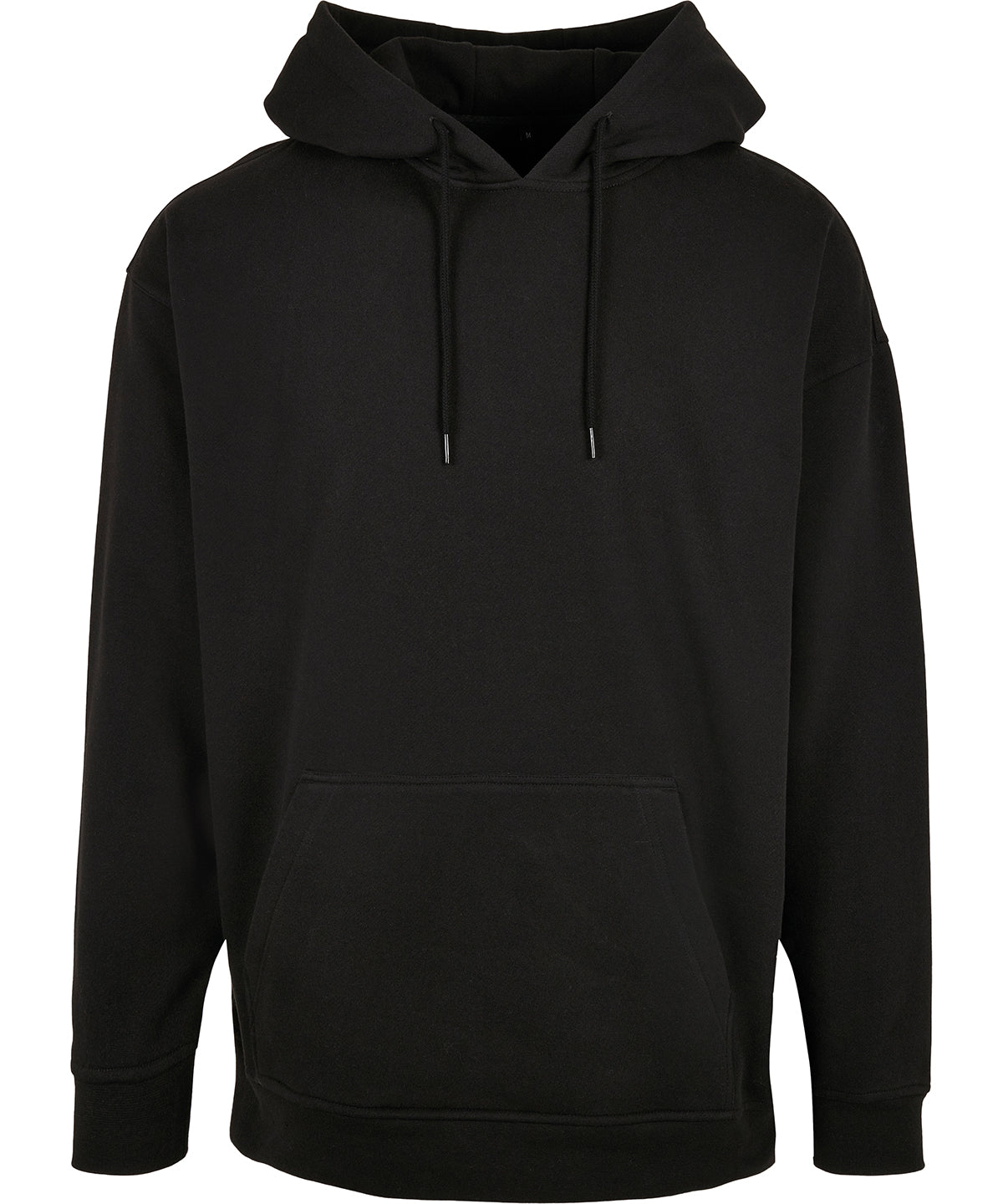 Tryck din logga på Hoodies från Build Your Brand Basic - Anpassa (BB006) Bas huvtröja i oversize-modell i färgen Svart för företag, föreningar och privatpersoner