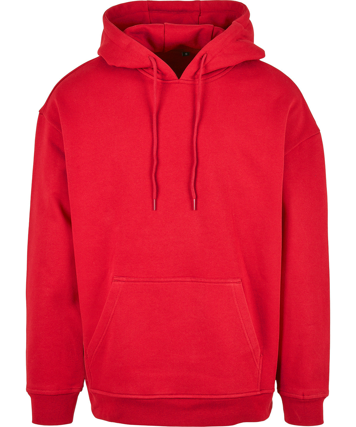 Tryck din logga på Hoodies från Build Your Brand Basic - Anpassa (BB006) Bas huvtröja i oversize-modell i färgen Mellan röd för företag, föreningar och privatpersoner