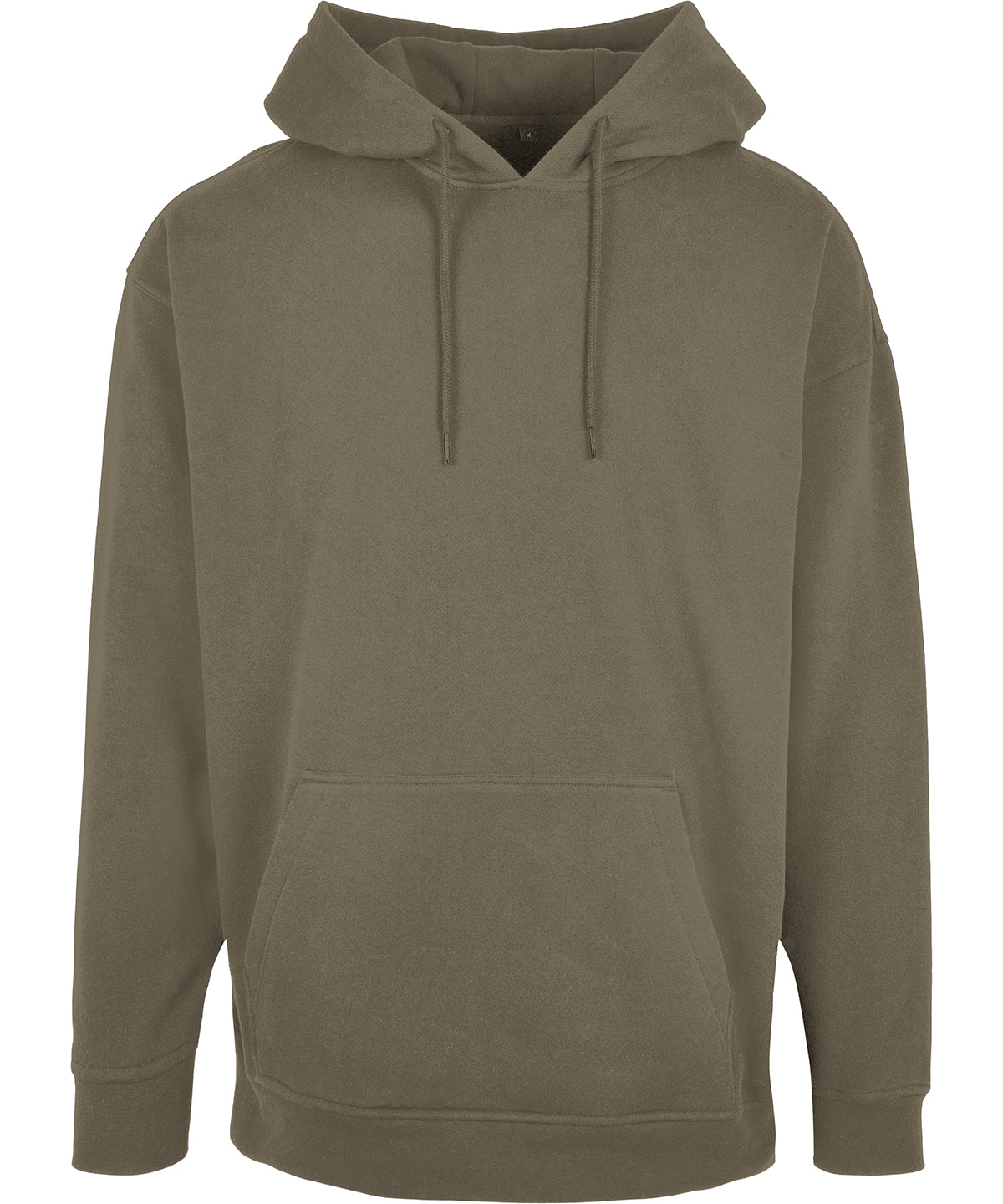 Tryck din logga på Hoodies från Build Your Brand Basic - Anpassa (2BB006) Bas huvtröja i oversize-modell i färgen Oliv för företag, föreningar och privatpersoner