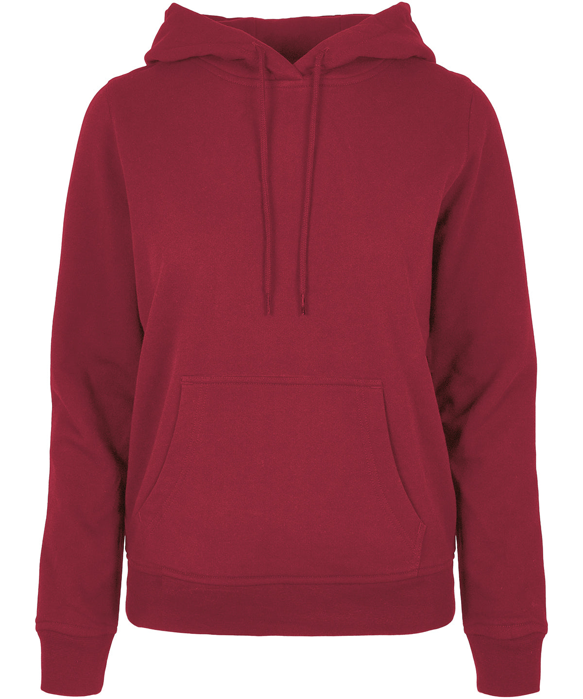 Tryck din logga på Hoodies från Build Your Brand Basic - Anpassa (BB007) Bas huvtröja för dam i färgen Burgundy för företag, föreningar och privatpersoner