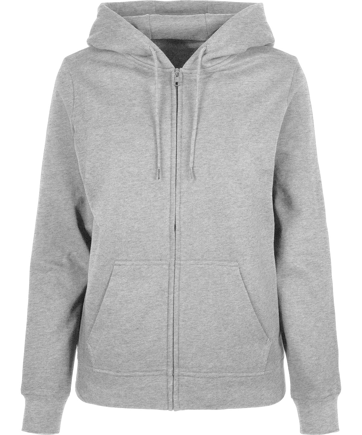 Tryck din logga på Hoodies från Build Your Brand Basic - Anpassa (BB009) Dam basic zip hoodie i färgen Ljunggrå för företag, föreningar och privatpersoner