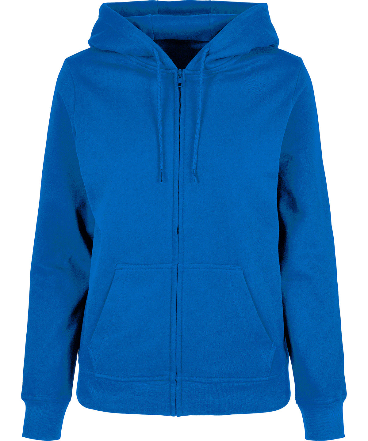 Tryck din logga på Hoodies från Build Your Brand Basic - Anpassa (BB009) Dam basic zip hoodie i färgen Mellanblå för företag, föreningar och privatpersoner