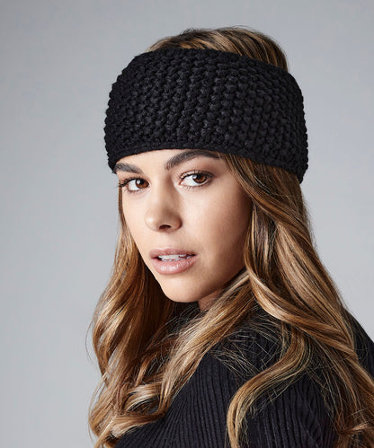 Tryck din logga på Pannband från Beechfield - Anpassa Slopeside våfflat pannband i färgen för företag, föreningar och privatpersoner