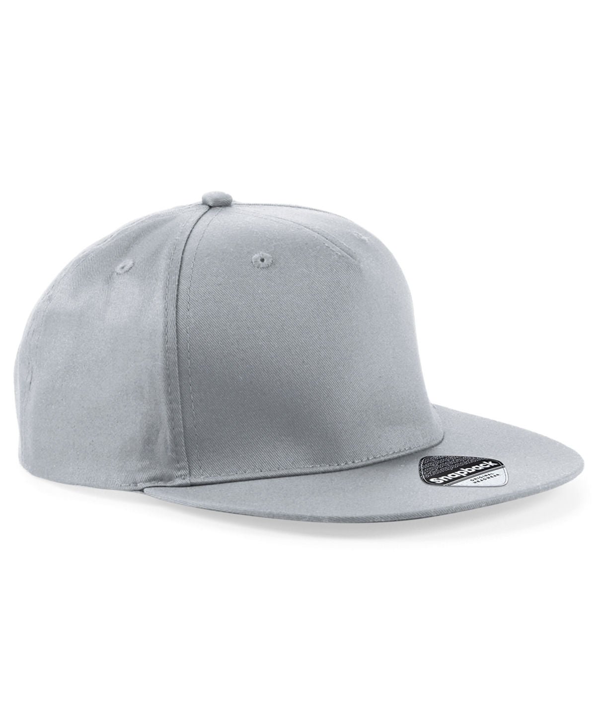 Tryck din logga på Kepsar från Beechfield - Anpassa (BC610) 5-panel snapback rappare keps i färgen Ljusgrå One Size för företag, föreningar och privatpersoner