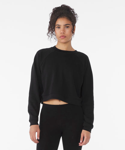 Tryck din logga på Sweatshirts från Bella Canvas - Anpassa Fleece raglan pullover för damer i färgen för företag, föreningar och privatpersoner