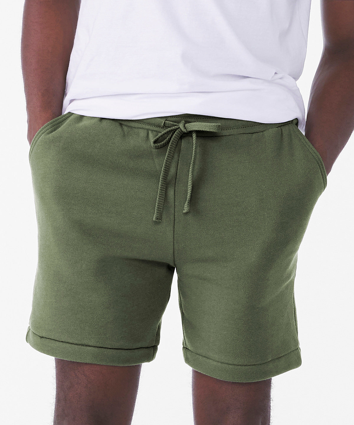 Tryck din logga på Shorts från Bella Canvas - Anpassa (BE135) Sweatshorts i svampfleece för unisex i färgen för företag, föreningar och privatpersoner