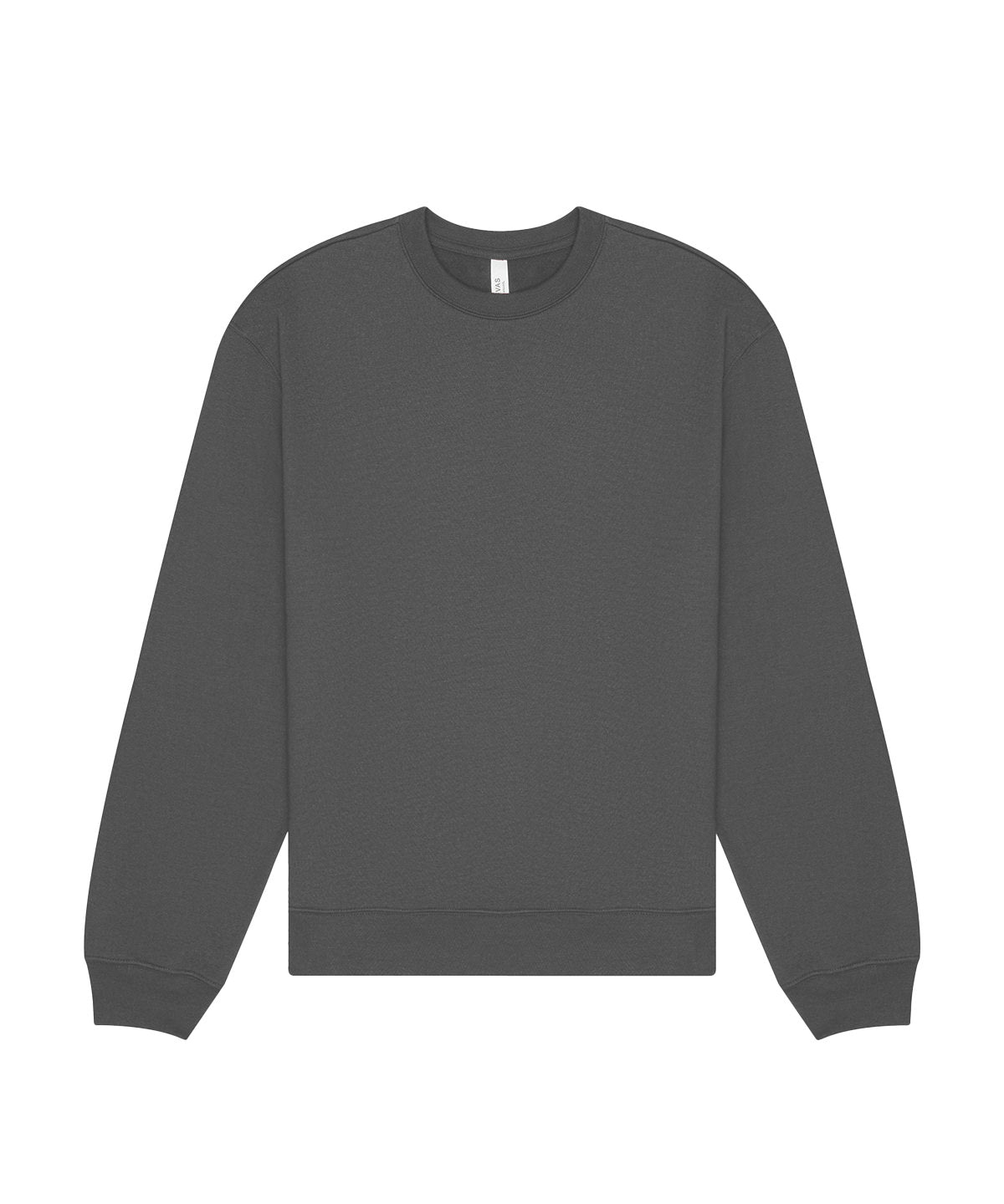 Tryck din logga på Sweatshirts från Bella Canvas - Anpassa (BE153) Kraftig sweatshirt med halsringning för unisex i färgen Mörkgrå för företag, föreningar och privatpersoner