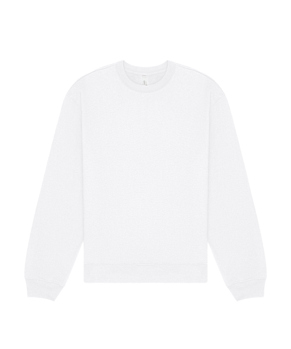 Tryck din logga på Sweatshirts från Bella Canvas - Anpassa (BE153) Kraftig sweatshirt med halsringning för unisex i färgen Vit för företag, föreningar och privatpersoner